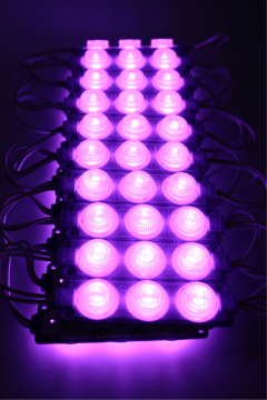 12 Volt 3’lü Lensli 3 Watt 3030 Reklamcı Modül Led Mor (10 Adet)