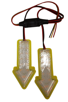 12 Volt 6.4 Watt Ok Şeklinde Led Flaşör Ok Yönlü Çakar Modül Led Sarı (Amber) Devreli 2 Adet Set