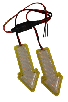 12 Volt 6.4 Watt Ok Şeklinde Led Flaşör Ok Yönlü Çakar Modül Led Sarı (Amber) Devreli 2 Adet Set