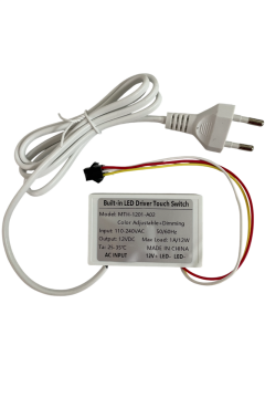 220V Girişli Renk Ayarlanabilir Dokunmatik (Touch) Ayna Arkası Sensör 12V 1A Banyo Aynası Sensörü Mobilya Sensörü