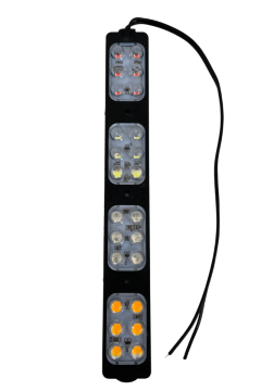 12 Volt 24 Ledli 24 Watt 4 Renkli Kırmızı-Mavi-Amber-Beyaz Animasyonlu Çakar Modül Led (5 Adet)