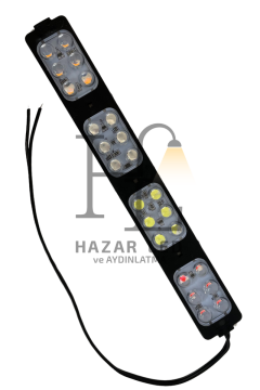 12 Volt 24 Ledli 24 Watt 4 Renkli Kırmızı-Mavi-Amber-Beyaz Animasyonlu Çakar Modül Led (5 Adet)