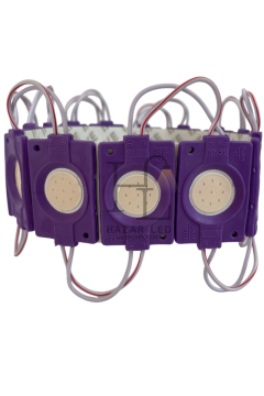 12 Volt 2.4 Watt Tekli Su Geçirmez Modül Led Mor (10 Adet)