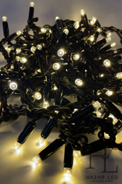 2.5 Metre Saçak Led Gün Işığı Beyaz Flaşlı 152 Ledli 24 Saçaklı Eklenebilir IP65 Dış Mekan Siyah Kablolu Dekoratif Led Işık Yılbaşı Süsü