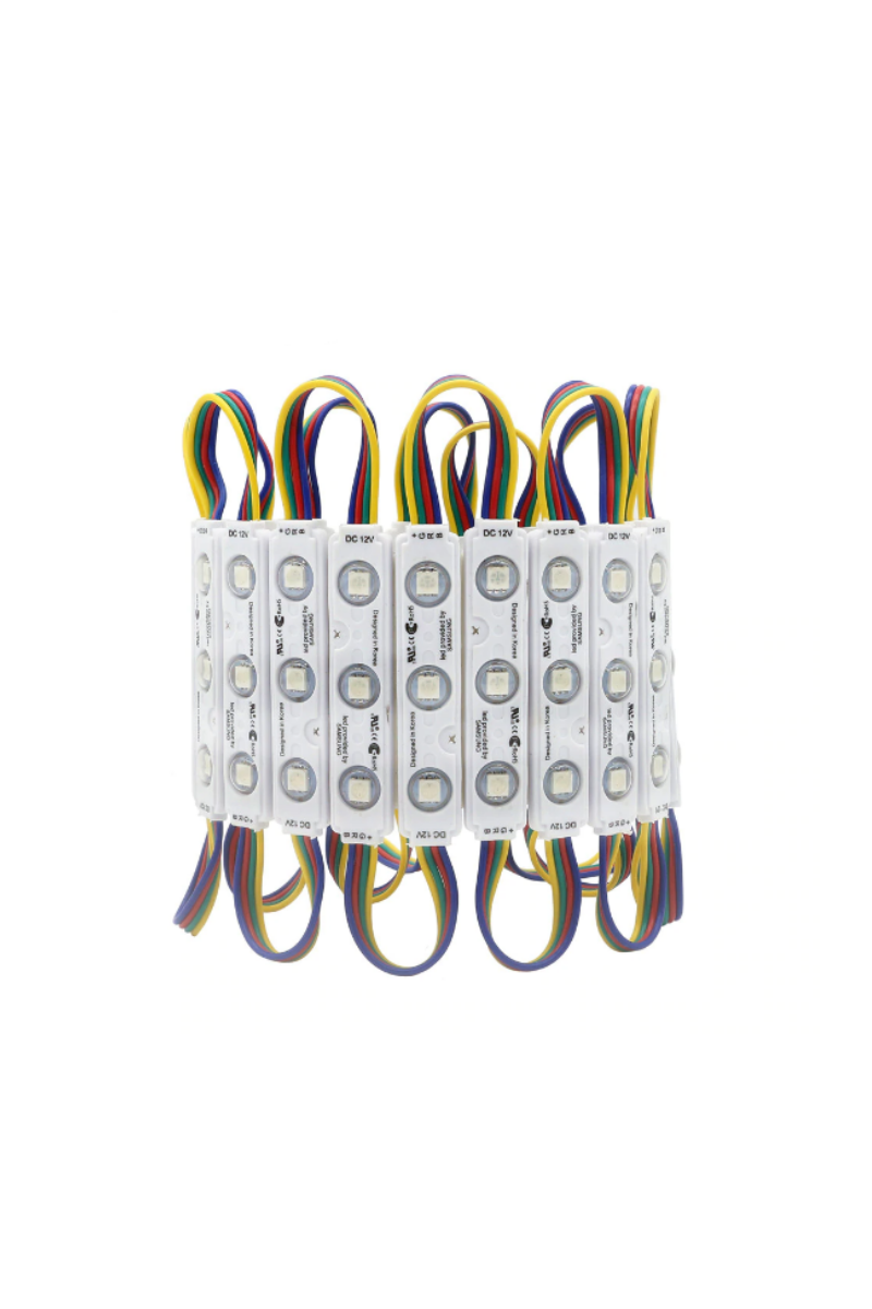 12 Volt 0.72 Watt 3'Lü Samsung RGB Mercekli Modül Led (10 Adet)