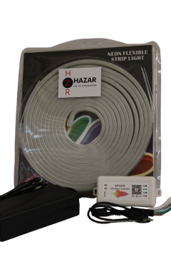 12 Volt 6X12MM RGB Pixel Neon Şerit Led Set SP107E Kumandalı WS2811 Magic Neon 5M