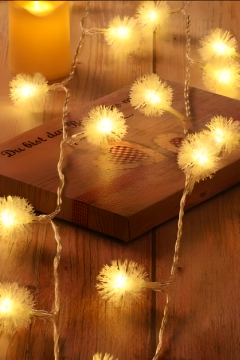 Led Işıklı Ponpon Kar Tanesi Gün Işığı Eklenebilir Fonksiyonlu Dekoratif Aydınlatma Yılbaşı Süsü 5M