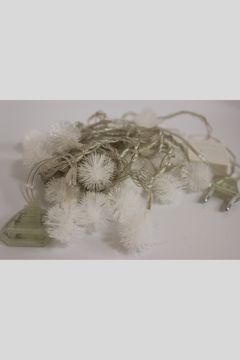 Led Işıklı Ponpon Kar Tanesi Gün Işığı Eklenebilir Fonksiyonlu Dekoratif Aydınlatma Yılbaşı Süsü 5M