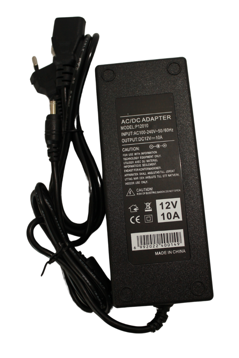 12 Volt 10 Amper Plastik Kasa Masa Tipi Adaptör 12V 10A Laptop Tipi Adaptör IP20 İç Mekan