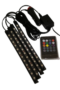 12 Ledli Ayak Altı Led Lamba Kumandalı Araç İçi Aydınlatma Sese Ve Müziğe Duyarlı Led Işık RGB