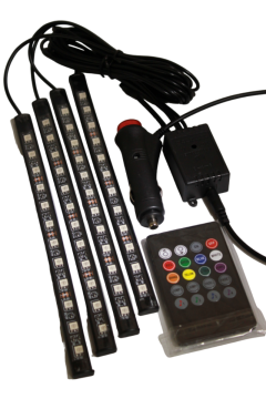 12 Ledli Ayak Altı Led Lamba Kumandalı Araç İçi Aydınlatma Sese Ve Müziğe Duyarlı Led Işık RGB