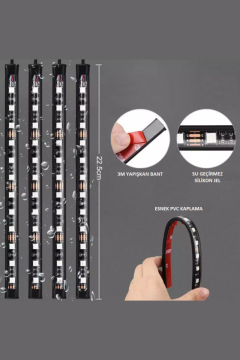 12 Ledli Ayak Altı Led Lamba Kumandalı Araç İçi Aydınlatma Sese Ve Müziğe Duyarlı Led Işık RGB