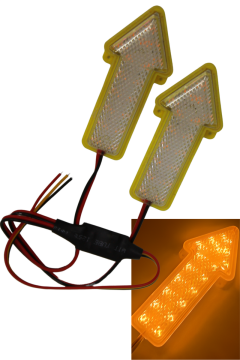 12 Volt 6.4 Watt Ok Şeklinde Led Flaşör Ok Yönlü Çakar Modül Led Sarı (Amber) Devreli 2 Adet Set
