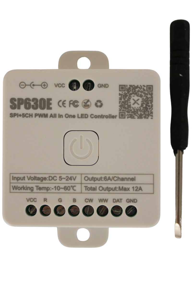 SP630E Bluetooth Müzik Pixel Şerit Led Denetleyici 5 Kanal RGBW+WW Led Kontrol Cihazı 5-24V