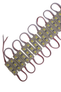 12 Volt 0,48 Watt 3'lü Mercekli Mini Modül Led Beyaz 6500K Dış Mekan IP67 (10 Adet)