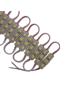 12 Volt 0,48 Watt 3'lü Mercekli Mini Modül Led Beyaz 6500K Dış Mekan IP67 (10 Adet)