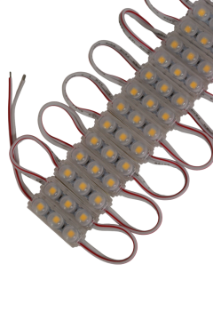 12 Volt 0,48 Watt 3'lü Mercekli Mini Modül Led Gün Işığı 3000K Dış Mekan IP67 (10 Adet)