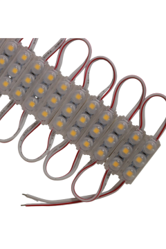 12 Volt 0,48 Watt 3'lü Mercekli Mini Modül Led Gün Işığı 3000K Dış Mekan IP67 (10 Adet)