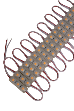 12 Volt 0,48 Watt 3'lü Mercekli Mini Modül Led Sarı (Amber) Dış Mekan IP67 (10 Adet)