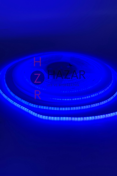 12 Volt 3MM 400 Ledli İnce Esnek Cob Şerit Led Mavi IP20 5 Metre