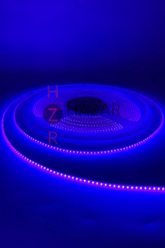 12 Volt 3MM 400 Ledli İnce Esnek Cob Şerit Led Mor IP20 5 Metre