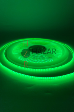 12 Volt 3MM 400 Ledli İnce Esnek Cob Şerit Led Yeşil IP20 5 Metre