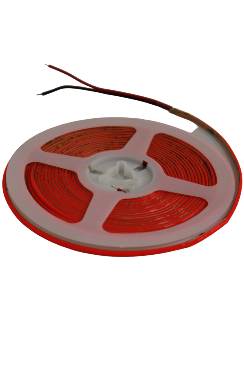 12 Volt 3MM 400 Ledli İnce Esnek Cob Şerit Led Kırmızı IP20 5 Metre