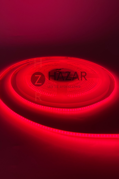 12 Volt 3MM 400 Ledli İnce Esnek Cob Şerit Led Kırmızı IP20 5 Metre