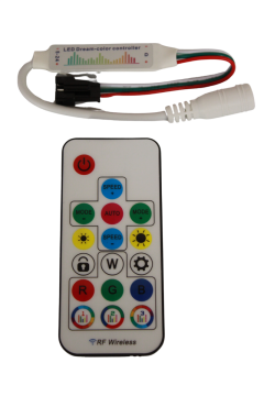 SP104E Müzik Denetleyici WS2811-WS2812 ARGB Pixel Led Kontrol Devresi 5-24V 17 Tuşlu RF Kumanda