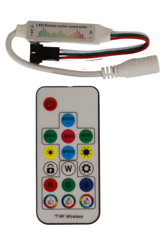 SP104E Müzik Denetleyici WS2811-WS2812 ARGB Pixel Led Kontrol Devresi 5-24V 17 Tuşlu RF Kumanda