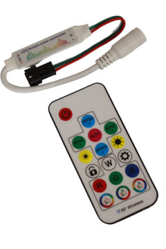 SP104E Müzik Denetleyici WS2811-WS2812 ARGB Pixel Led Kontrol Devresi 5-24V 17 Tuşlu RF Kumanda
