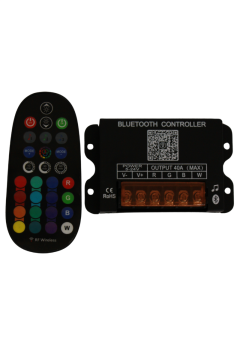 5-24 Volt 40 Amper RGBW 4 Kanallı Led Bluetooth Müzik Denetleyicisi RF Kumandalı