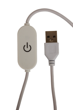 100 cm 2 Amper Touch Dokunmatik Açık Uçlu Dimmer On/Off Switch'li Beyaz USB Erkek Kablo