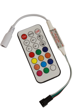 SP104E WS2811-WS2812 ARGB Pixel Led Kontrol Devresi 21 Tuşlu RF Kumanda 5-24V