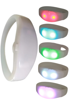 Led Işıklı Pilli Bileklik Müziğe ve Sese Duyarlı RGB Parti Bilekliği