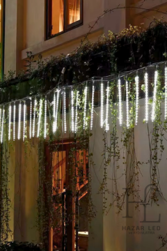 8 Tüp Beyaz Meteor Led Işık Yağmur Işıkları Eklenebilir IP65 Dış Mekan Dekoratif Yılbaşı Süsü