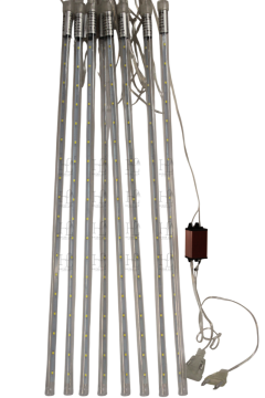 8 Tüp Beyaz Meteor Led Işık Yağmur Işıkları Eklenebilir IP65 Dış Mekan Dekoratif Yılbaşı Süsü