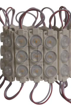 12 Volt 3’lü Lensli 3 Watt 3030 Reklamcı Modül Led Natural Beyaz 4000K (10 Adet)