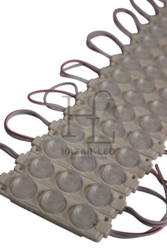 12 Volt 3’lü Lensli 3 Watt 3030 Reklamcı Modül Led Natural Beyaz 4000K (10 Adet)