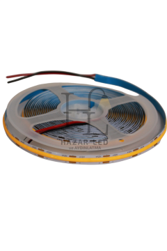 12V 8MM 320 Ledli Esnek Cob Şerit Led Sarı (Amber) IP20 5 Metre