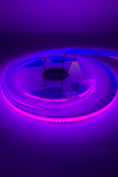12V 8MM 320 Ledli Esnek Cob Şerit Led Mor IP20 5 Metre