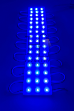 12 Volt 0,48 Watt 3'lü Mercekli Mini Modül Led Mavi Dış Mekan IP67 (10 Adet)