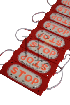 12 Volt 6 Watt Kırmızı Stop Yazılı Animasyonlu Çakar Modül Led (5 Adet)