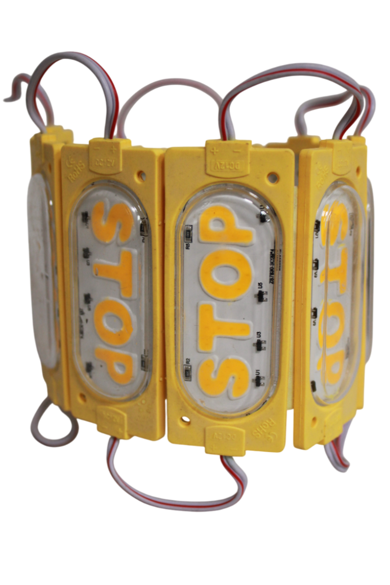 12 Volt 6 Watt Sarı (Amber) Stop Yazılı Animasyonlu Çakar Modül Led (5 Adet)