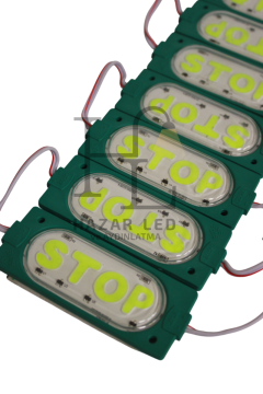 12 Volt 6 Watt Yeşil Stop Yazılı Animasyonlu Çakar Modül Led (5 Adet)