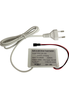 220 Volt Girişli Dokunmatik (Touch) Ayna Arkası Sensör 12V 1A Banyo Aynası Sensörü Mobilya Sensörü