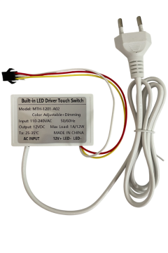 220V Girişli Renk Ayarlanabilir Dokunmatik (Touch) Ayna Arkası Sensör 12V 1A Banyo Aynası Sensörü Mobilya Sensörü