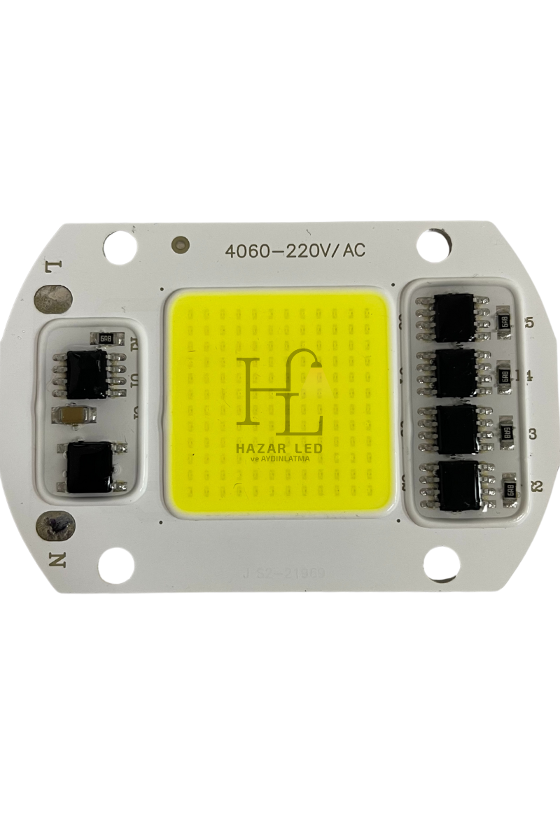 220 Volt 50 Watt Cob Led Projektör Çipi Beyaz