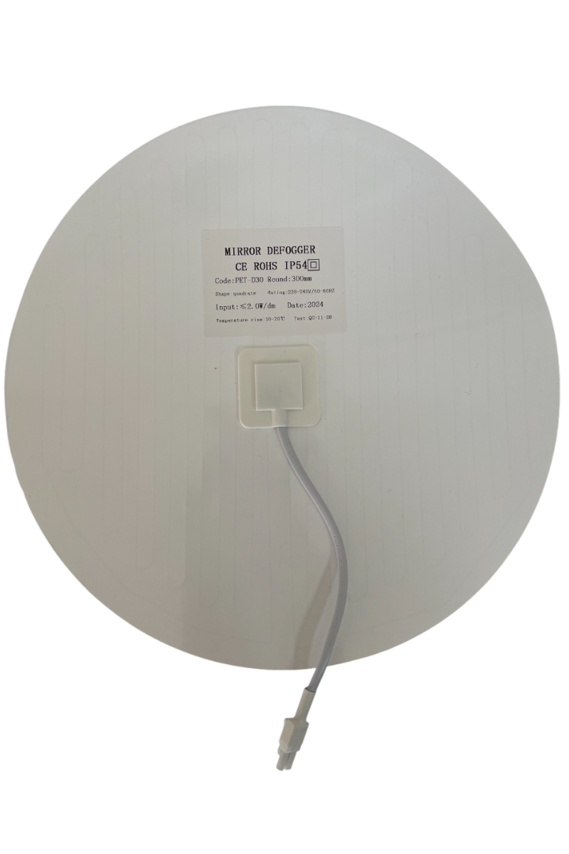 220 Volt Ayna Arkası Buğu Önleyici Rezistans Banyo Ayna Arkası Buğu Çözücü Yuvarlak 30x30 Cm