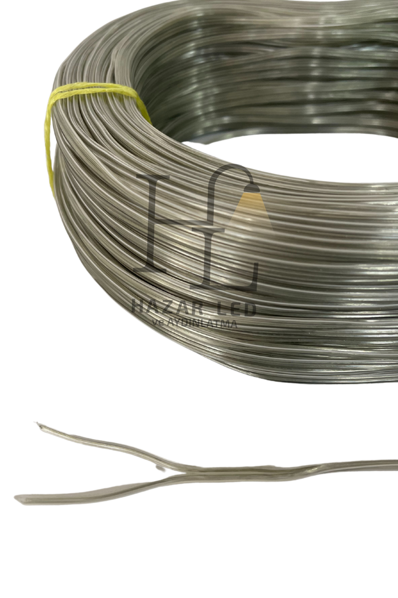 2 Pin JST Elektrik Kablosu 2'li Şerit Led Kablo 2X0,22MM Şeffaf Kalaylı %100 Bakır Kordon Kablo 100M